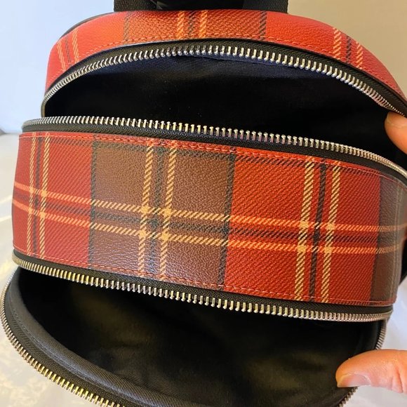 Coach Court Backpack With Tartan Plaid Print CC145 main image 6